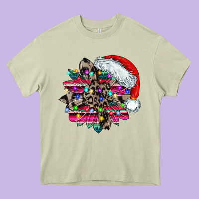 Serape And Leopard Christmas Heavy Core Tee Designed By Cowhidedigitalart