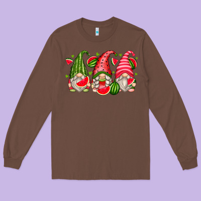 Watermelon Gnomes Long Sleeve Tee Designed By Zillion Design Studio