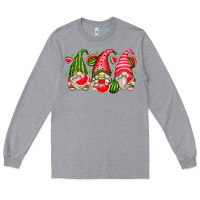 Heather Grey watermelon gnomes Long Sleeve Tee - Zillion Design Studio