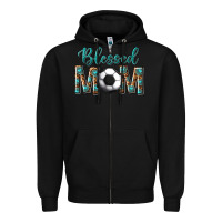 Black western blessed mom with soccer Zipper Hoodie - texasbilliewilder