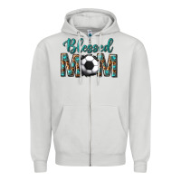 Dove Grey western blessed mom with soccer Zipper Hoodie - texasbilliewilder