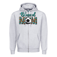 Heather Grey western blessed mom with soccer Zipper Hoodie - texasbilliewilder