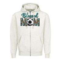 Oatmeal Heather western blessed mom with soccer Zipper Hoodie - texasbilliewilder