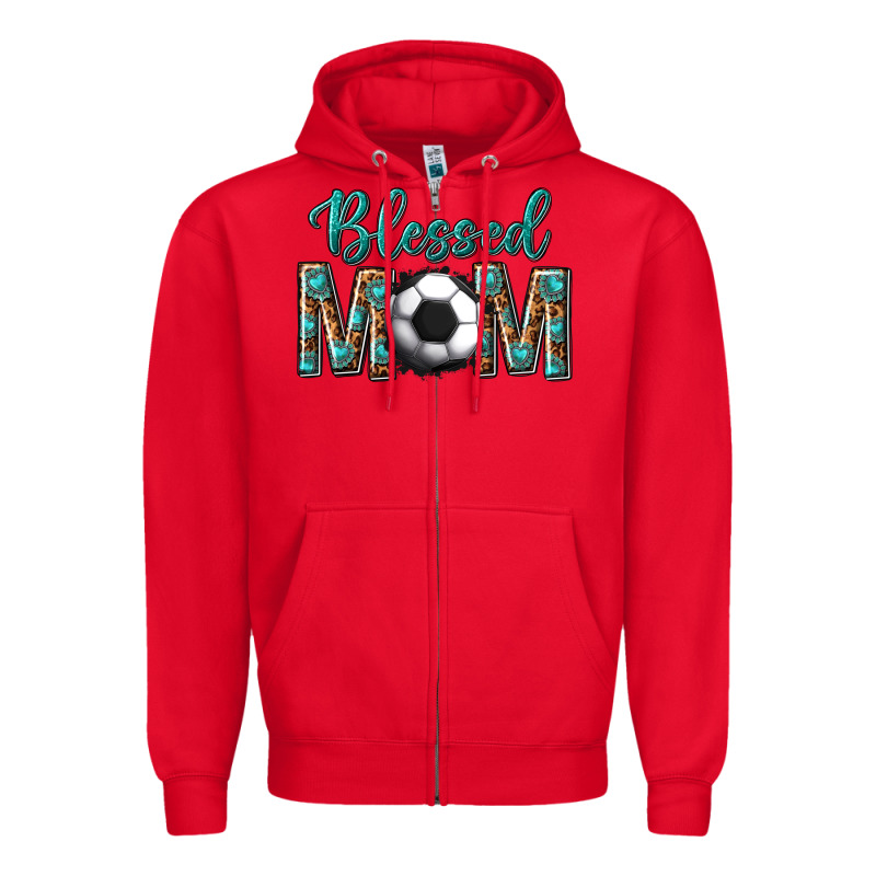 Western Blessed Mom With Soccer Zipper Hoodie by texasbilliewilder | Teevron