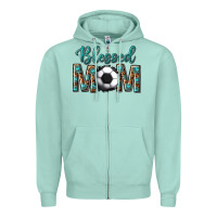 Seafoam western blessed mom with soccer Zipper Hoodie - texasbilliewilder