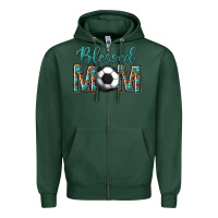 Sports Green western blessed mom with soccer Zipper Hoodie - texasbilliewilder