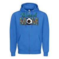 True Royal western blessed mom with soccer Zipper Hoodie - texasbilliewilder