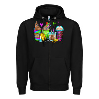 Black nail art coffee cups Zipper Hoodie - Zillion Design Studio