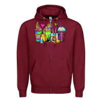 Burgundy nail art coffee cups Zipper Hoodie - Zillion Design Studio