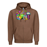 Chestnut nail art coffee cups Zipper Hoodie - Zillion Design Studio
