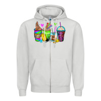Dove Grey nail art coffee cups Zipper Hoodie - Zillion Design Studio