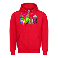 Red nail art coffee cups Zipper Hoodie - Zillion Design Studio