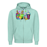 Seafoam nail art coffee cups Zipper Hoodie - Zillion Design Studio