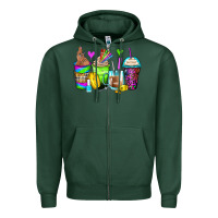 Sports Green nail art coffee cups Zipper Hoodie - Zillion Design Studio