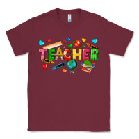 Burgundy teacher Classic Tee - texasbilliewilder