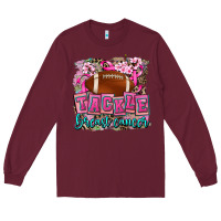 Burgundy tackle breast cancer Long Sleeve Tee - AdoDesignShop