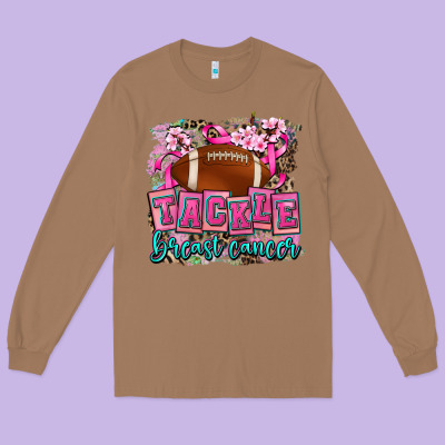 Tackle Breast Cancer Long Sleeve Tee Designed By Adodesignshop