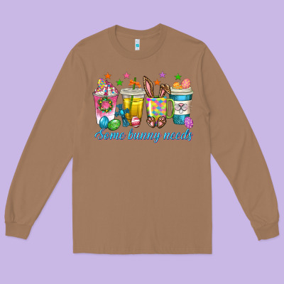 Long Sleeve Tee some bunny needs easter coffee cups