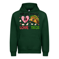 Forest Green all you need is love and tacos Urban Hoodie - MaliasSmallBusiness