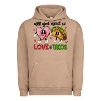 Pigment Burro all you need is love and tacos Urban Hoodie - MaliasSmallBusiness