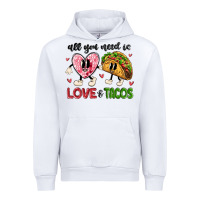 White all you need is love and tacos Urban Hoodie - MaliasSmallBusiness