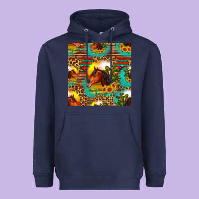 Desert Horse Seamless Patern Heavyweight Hoodie Designed By Hra Design Shop