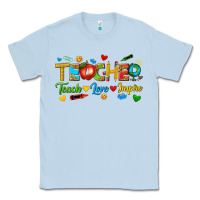 Dusty Blue teacher teach love inspire tbw Classic Tee - texasbilliewilder