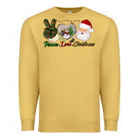 Antique Gold peace love christmas Premium Sweatshirt - BundleAndBundleShop
