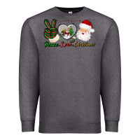 Charcoal Heather peace love christmas Premium Sweatshirt - BundleAndBundleShop