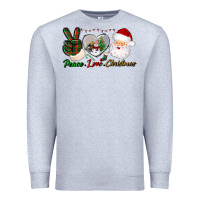 Heather Grey peace love christmas Premium Sweatshirt - BundleAndBundleShop