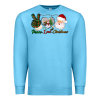 Ocean Blue peace love christmas Premium Sweatshirt - BundleAndBundleShop