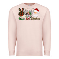 Pale Pink peace love christmas Premium Sweatshirt - BundleAndBundleShop