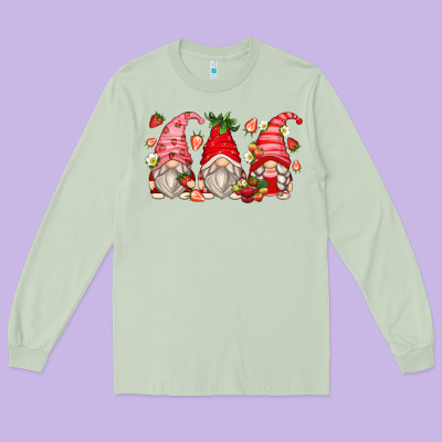 Strawberry Gnomes Long Sleeve Tee Designed By Zillion Design Studio
