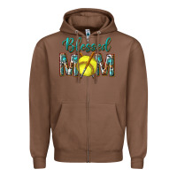 Chestnut western blessed mom with softball Zipper Hoodie - texasbilliewilder