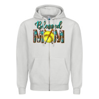 Dove Grey western blessed mom with softball Zipper Hoodie - texasbilliewilder