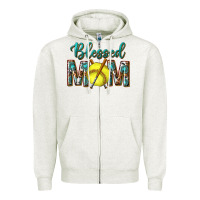 Western Blessed Mom With Softball Zipper Hoodie | Teevron