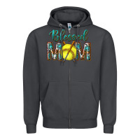 Smoke western blessed mom with softball Zipper Hoodie - texasbilliewilder