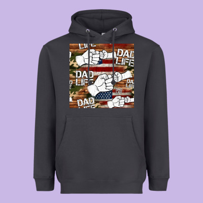 Dad Life Fist Bump Seamless Pattern Heavyweight Hoodie Designed By Hra Design Shop