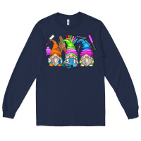 Navy nail tech gnomes Long Sleeve Tee - Zillion Design Studio