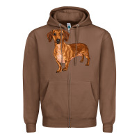 Chestnut dachshund Zipper Hoodie - RanaPortraitStore
