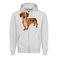 Dove Grey dachshund Zipper Hoodie - RanaPortraitStore