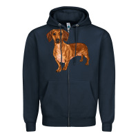 Navy dachshund Zipper Hoodie - RanaPortraitStore