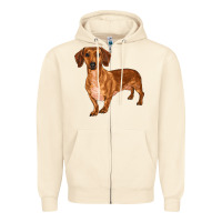 Sandshell dachshund Zipper Hoodie - RanaPortraitStore
