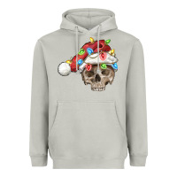 Moon Dust Christmas skull with santa hat Heavyweight Hoodie - FaDigitalArtStudio