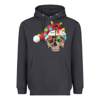 Smoke Christmas skull with santa hat Heavyweight Hoodie - FaDigitalArtStudio
