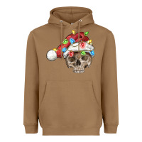 Toasted Coconut Christmas skull with santa hat Heavyweight Hoodie - FaDigitalArtStudio