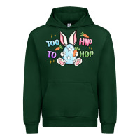Forest Green too hip to hop easter Urban Hoodie - MaliasSmallBusiness