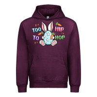 Mauve Wine too hip to hop easter Urban Hoodie - MaliasSmallBusiness