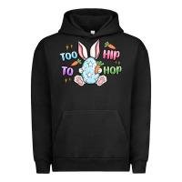 Pigment Black too hip to hop easter Urban Hoodie - MaliasSmallBusiness