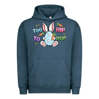 Pigment Midnight Navy too hip to hop easter Urban Hoodie - MaliasSmallBusiness